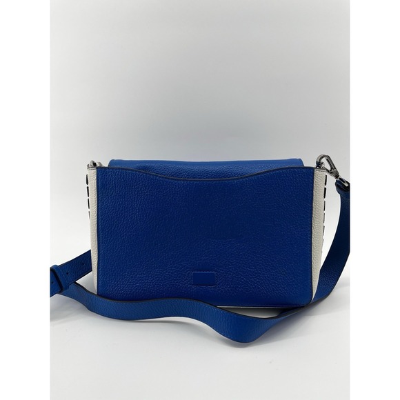 Henri‎ Bendel Rivington Flap Shoulder Bag Colorblock Black / Blue / White - Picture 9 of 13